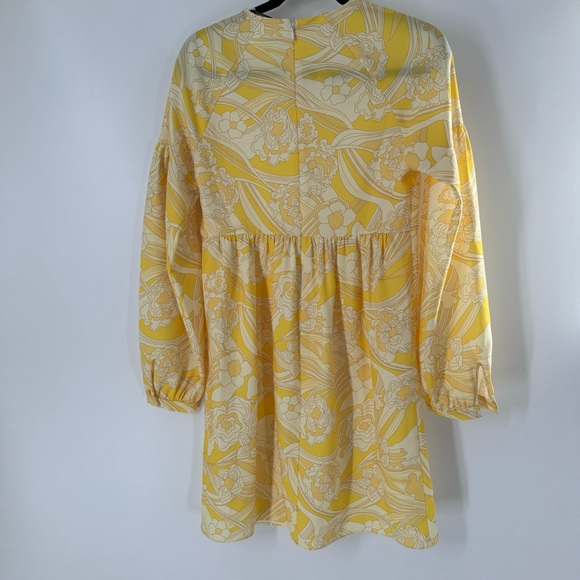 Derek Lam Crosby 10 Yellow Floral Mini Dress Women’s Small Size 2 - Picture 3 of 7